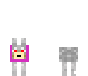 evil wolf with a purple collar
