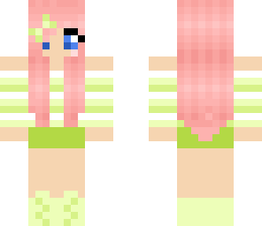 green and pink girl