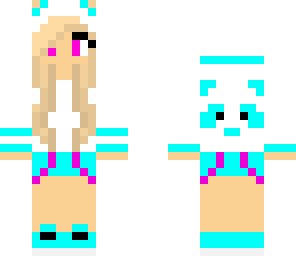 cute blue panda girl