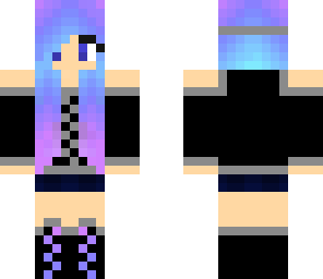 blue and purple hair girl