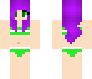 animal girl purple hair bikini