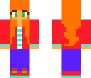 orange red and blue gurl 