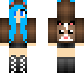 blue haired cat lover girl
