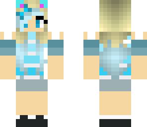 blue skin with bow and kitty ears
