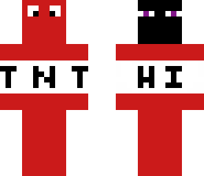 tnt man with enderman face on back of head