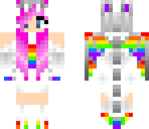 rainbow dragon girl with pink hair edited