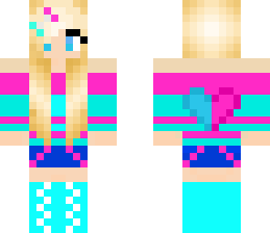 pink and blue girl