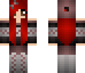 red and black winter girl