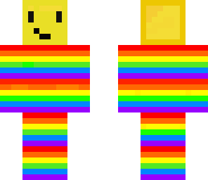 rainbow guy with gold block head