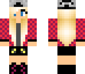 cap with checkered jacket girl