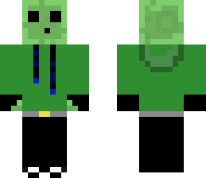 green slime in hoodie