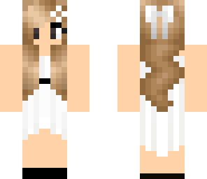 formal white dress girl