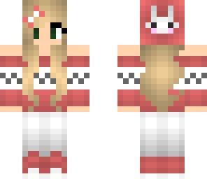 pink bunny beanie no shoulder