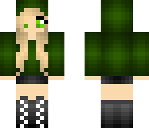 green hoodie girl