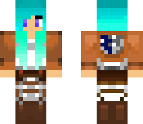 blue hair aot girl skin