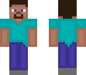 blocky steve with bed head