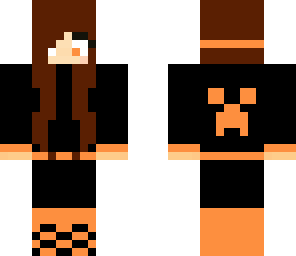 orange headphone herobrion girl