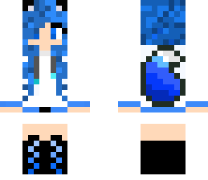 cute blue fox tail girl