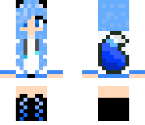 edited blue fox tail girl