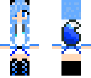 edited blue fox tail girl