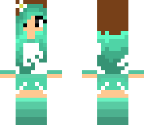 brunette aqua girl