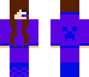 purple and  blue  headphone herobrion girl