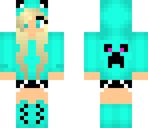 blue creeper cat girl