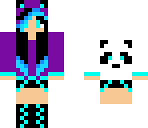 puple and white panda girl