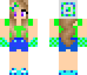 blue and green girl