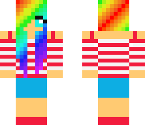 rainbow girl with headphones