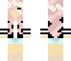 pink hair - flower crown
