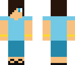 short hair girl blue dress