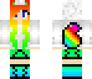 cool rainbow wolf girl