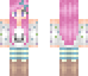 cute girl with pink hair