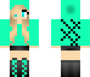 cute teal hoodie girl