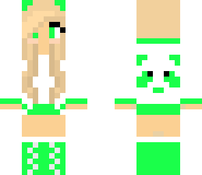 neon green panda girl