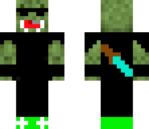 modern ork with guns and a sword