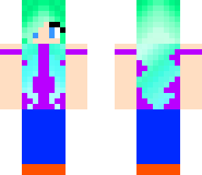cute aqua hair girl