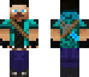 survival steve with diamond sword on back