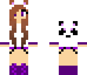 purple panda girl cute