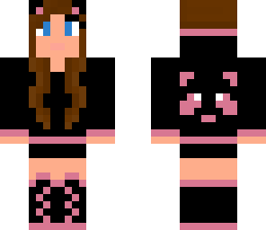 pink and black panda