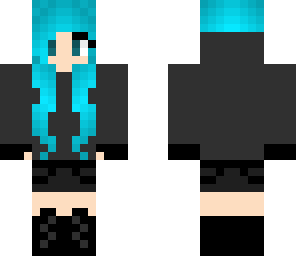 cool blue haired girl