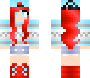 red head with hat