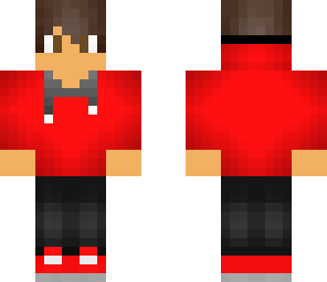 red jacket -fixed hood-
