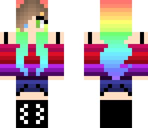 cute rainbow girl skin