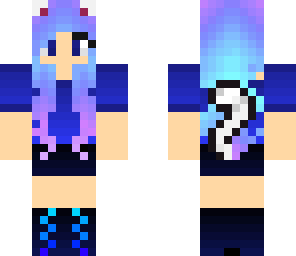 blue white cat girl edited