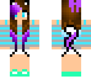 purple haired cat girl