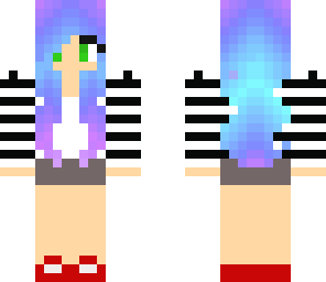 pastel hair with red convers