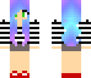 pastel hair with red convers