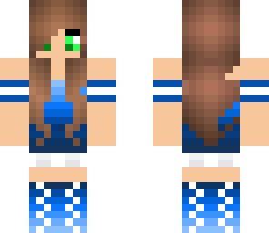 blue cheerleader with hair flip